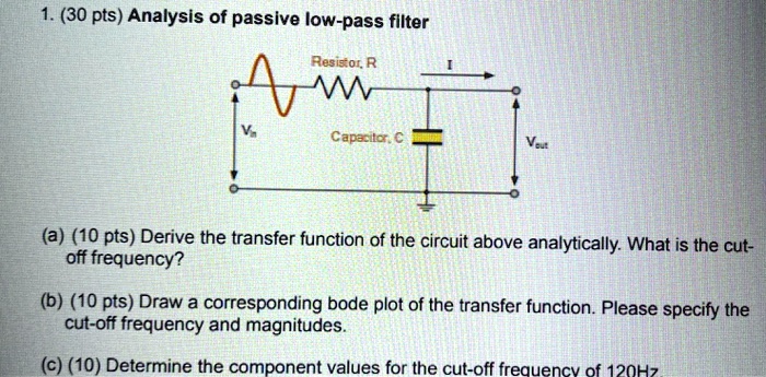 Analysis of Passive Low-Pass Filter Resistor, R Capacitor, C (a) Derive ...
