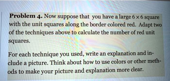 Problem 4 now suppose that you have a large 6x6 square with...