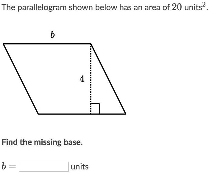 SOLVED: 'Please help ASAP!!! :) The parallelogram shown below has an ...