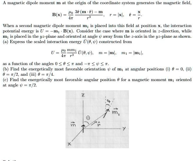 A magnetic dipole moment m at the origin of the coordinate...