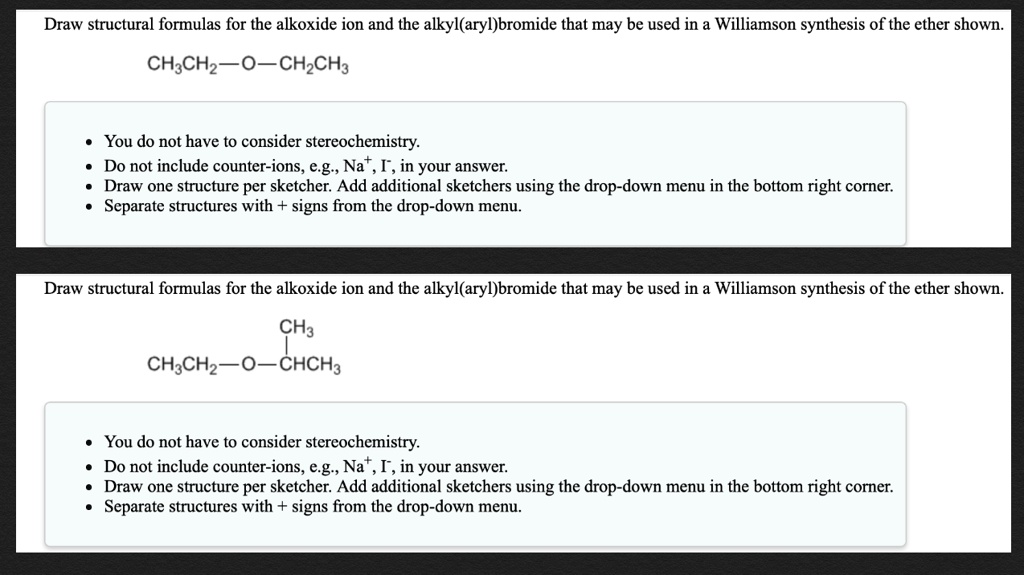 SOLVED Draw structural formulas for the alkoxide ion and the alkyl