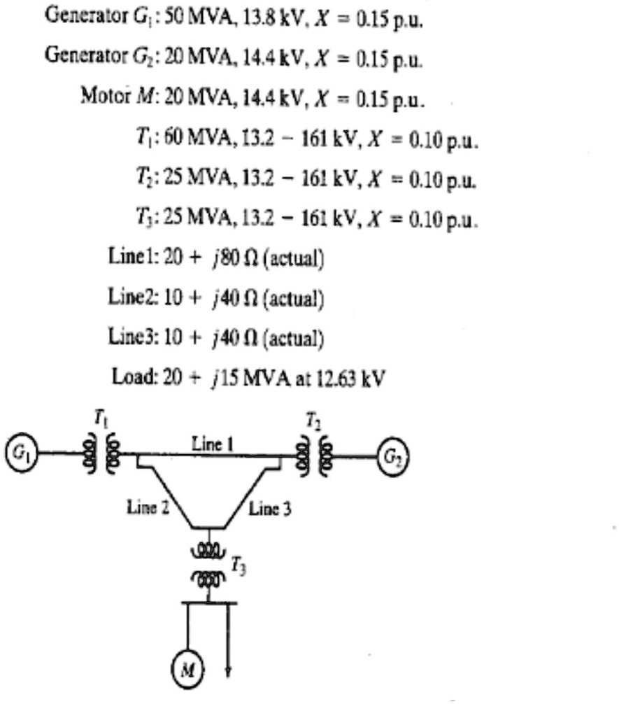 SOLVED: The 3-phase and line-line ratings for a system are: Draw an ...
