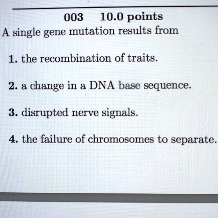 single gene mutation essay