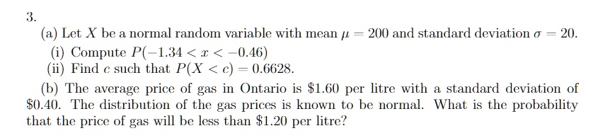 SOLVED: (a) Let x be a normal random variable with mean mu =200 and ...