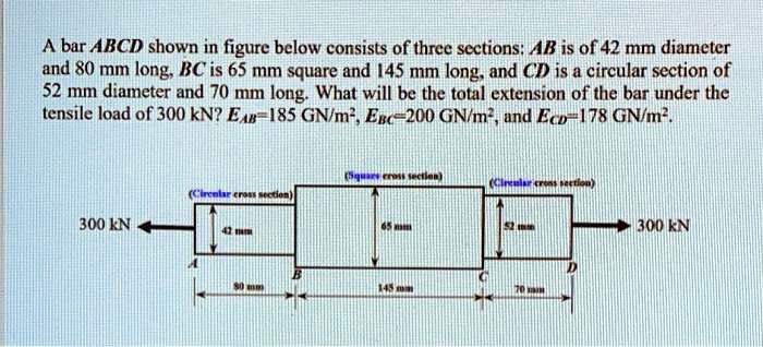 Section Abcd SOLVED: The bar ABCD shown in the figure below consists of three ...