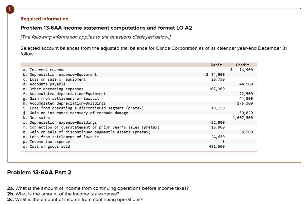 VIDEO solution: Problem 13-6AA Income statement computations and format ...