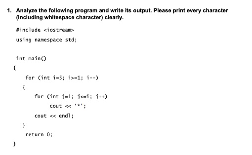 Solved This Is A C Program Please Show Your Work If You Can 1 Analyze The Following 4197