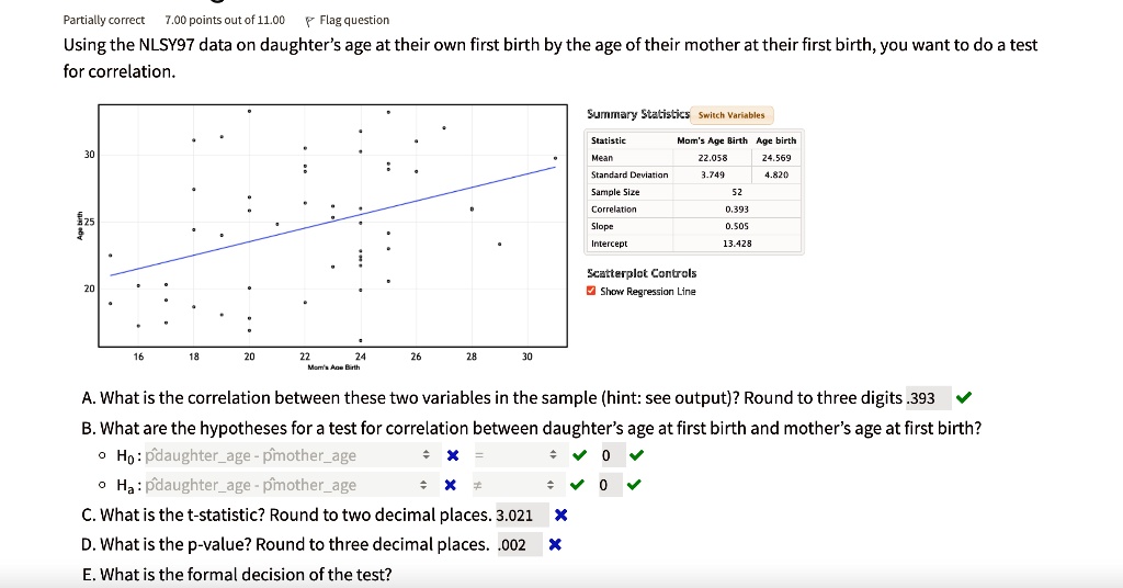 SOLVED: Using The NLSY97 Data On Daughter's Age At Their Own First ...