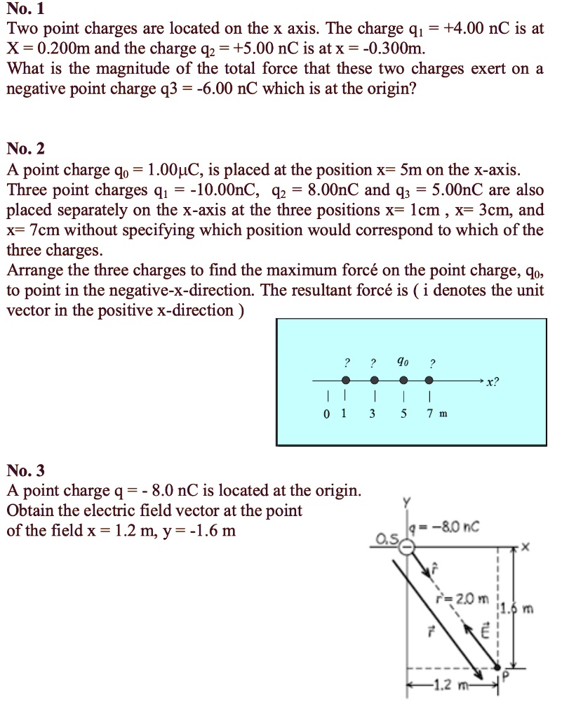 no 1 two point charges are located on the x axis the charge 91 400 nc ...