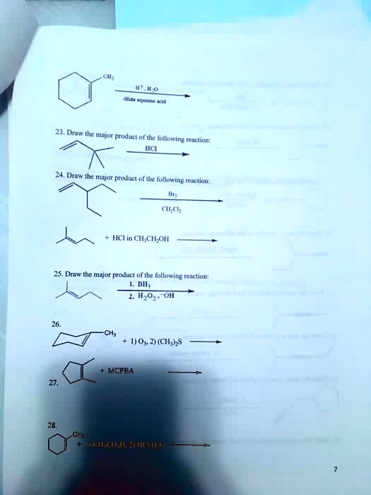 SOLVED: or dilute aqueous acid. 23. Draw the major product of the ...