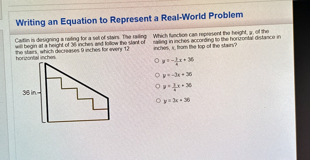 Stair Math Problem writing an equation to represent a real world problem caitlin is ...