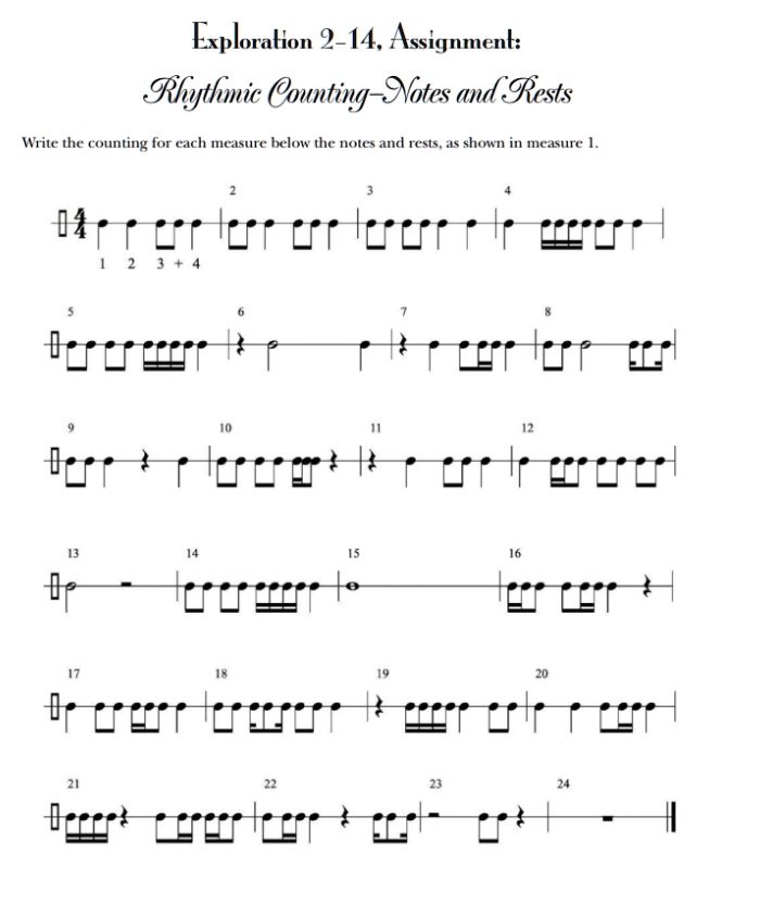 exploralion 2 14 assignmenk rhythmic counting sotes and iests write the ...