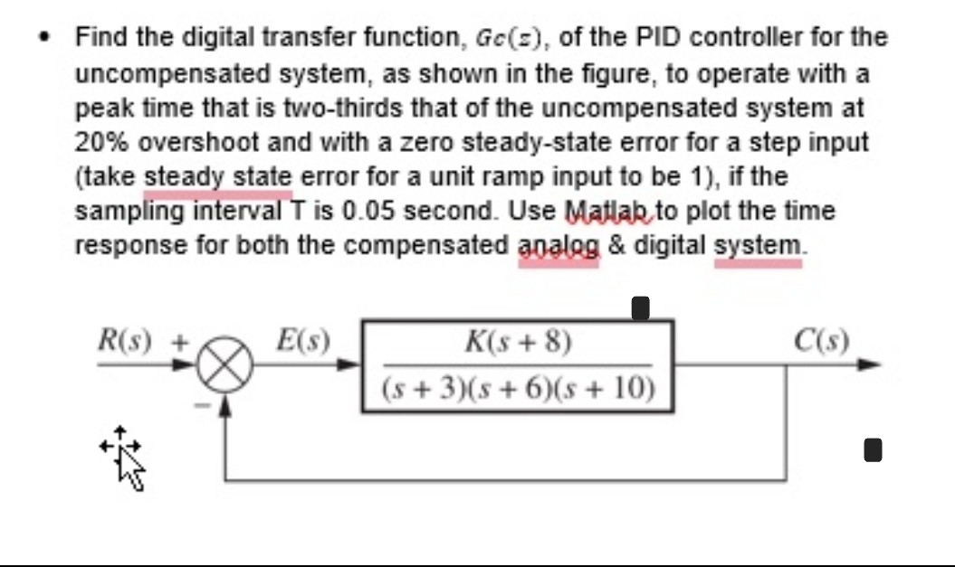 find the digital transfer function g cz of the pid controller for the ...