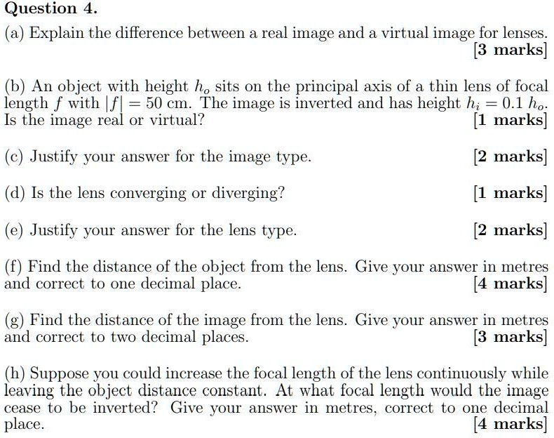 SOLVED a Explain the difference between a real image and a