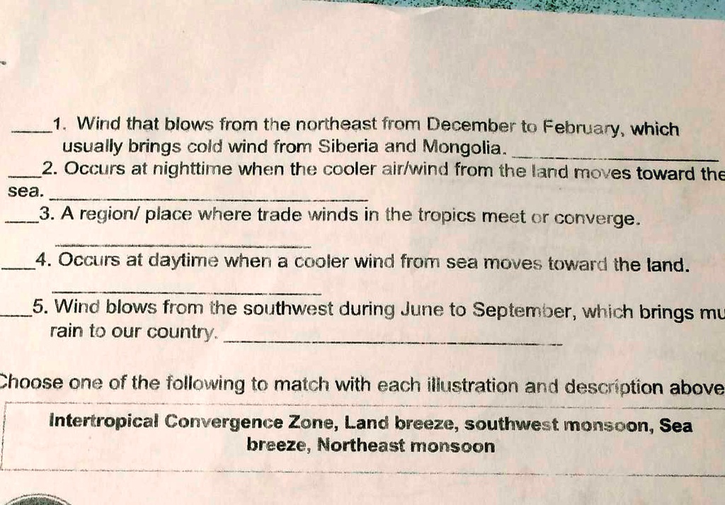 Video Solution: 1. Wind That Blows From The Northeast From December To 