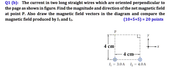 SOLVED: Q1 (bJ: The current in two long straight wires which are ...