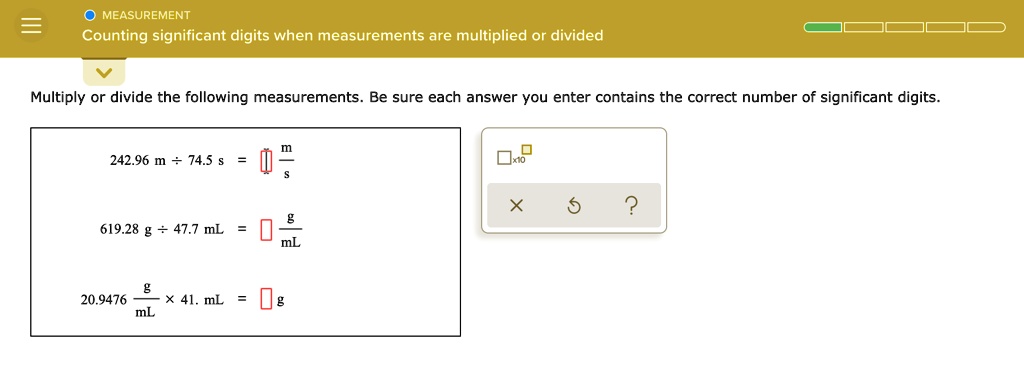 measurement counting significant digits when measurements are ...