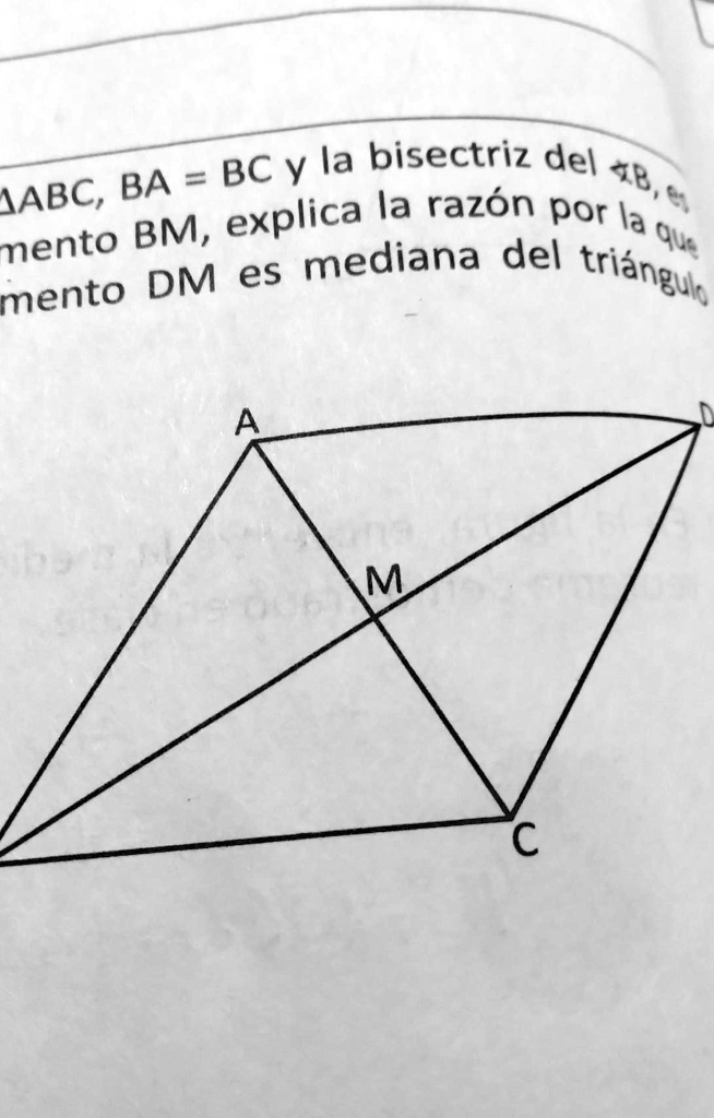 SOLVED: la que 2. En el AABC, BA = BC y la bisectriz del *B, es el ...