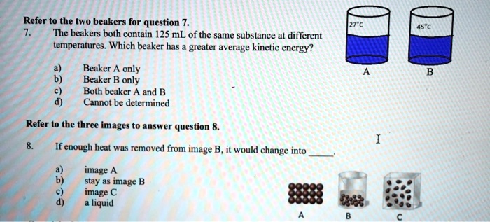 SOLVED: Refer To The Two Beakers For Question 7. The Beakers Both ...