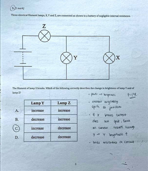 If Three Identical Lamps Are Connected In Parallel