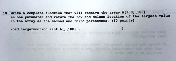 VIDEO solution: Write a complete function that will receive the array A ...