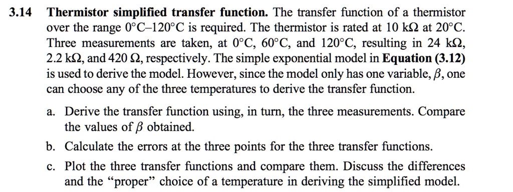 314 thermistor simplified transfer function the transfer function of a ...