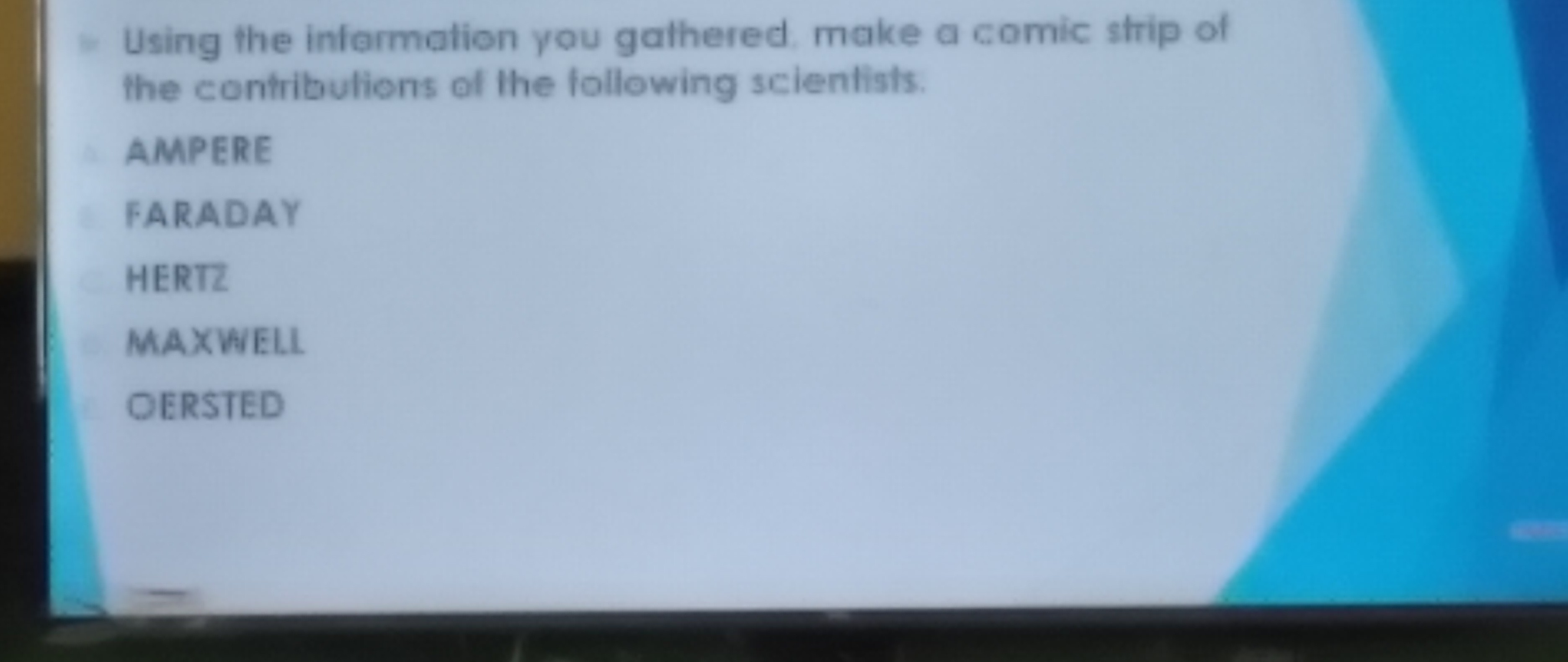 SOLVED: Using the infarmation you gathered. make a comic strip of the ...