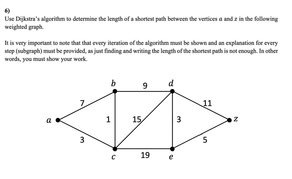 Solved Use Dijkstras Algorithm To Determine The Length Of A Shortest