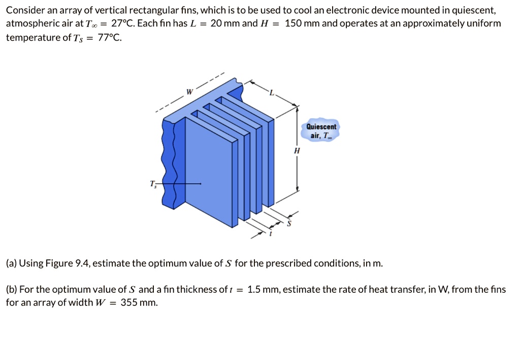 Array Retangular Fin consider an array of vertical rectangular fins which is to be used to ...