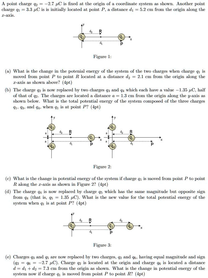 a point charge 27 c is fixed at the origin of coordinate system as ...