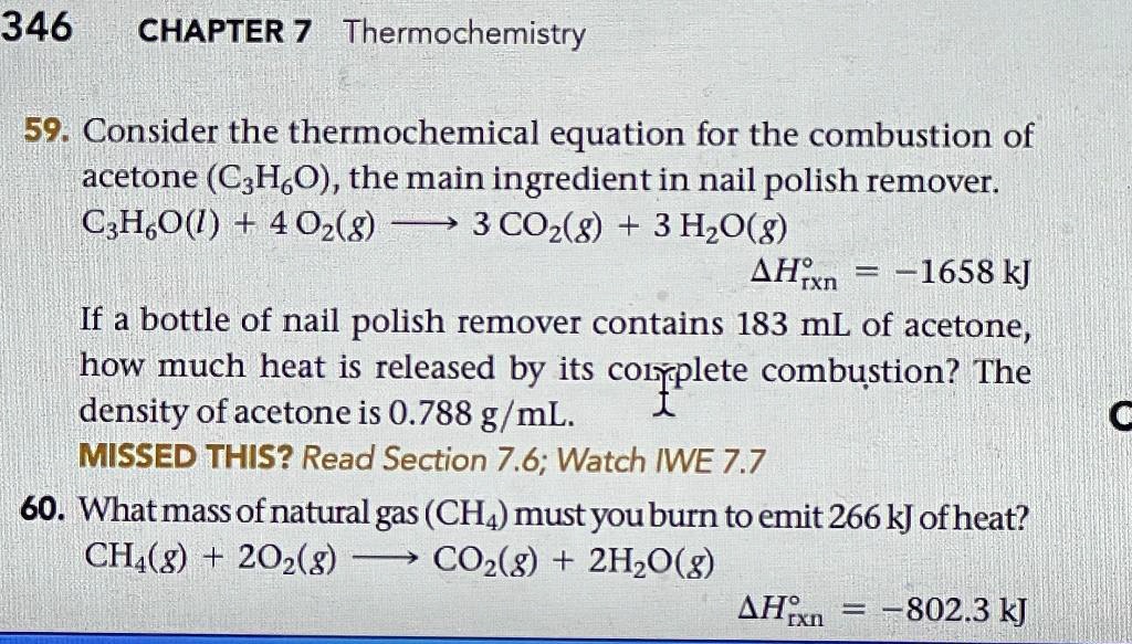 VIDEO solution CHAPTER 7 Thermochemistry 59. Consider the