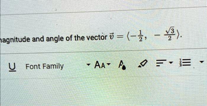 how to find magnitude of a vector with angle