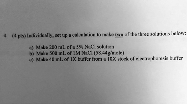 Solved Pts Individually Set Up Calculation To Make Lwg Of The Three