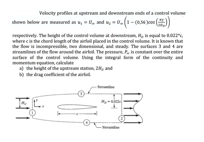 Velocity profiles at the upstream and downstream ends of a control ...