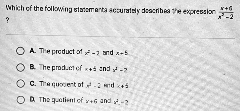 SOLVED: Which of the following statements accurately describes the ...