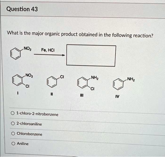 SOLVED: What is the major organic product obtained in the following ...