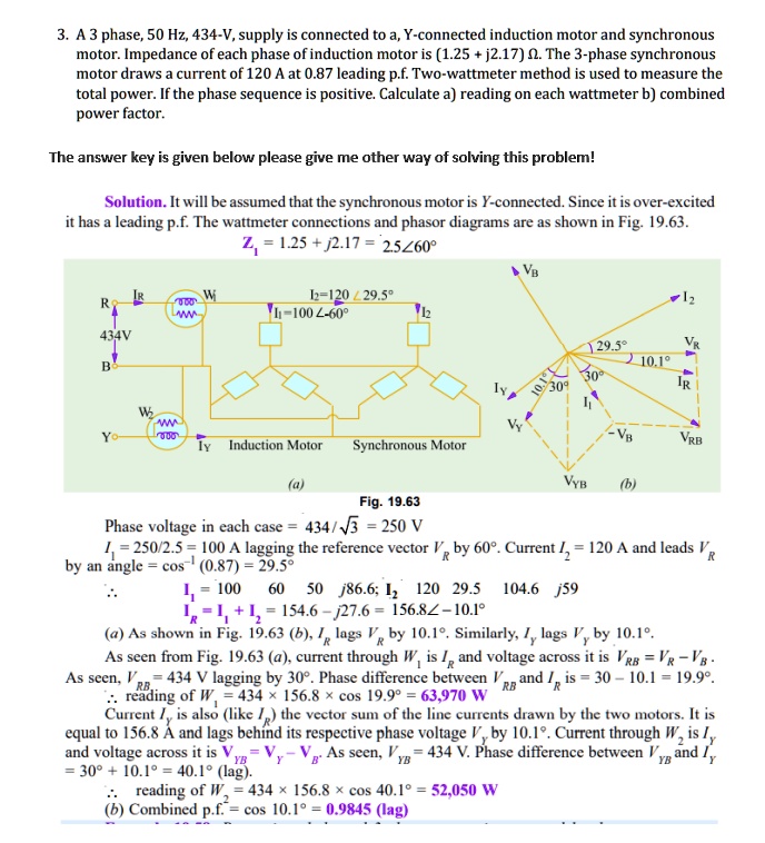 3 a 3 phase50 hz 434 vsupply is connected to ay connected induction ...