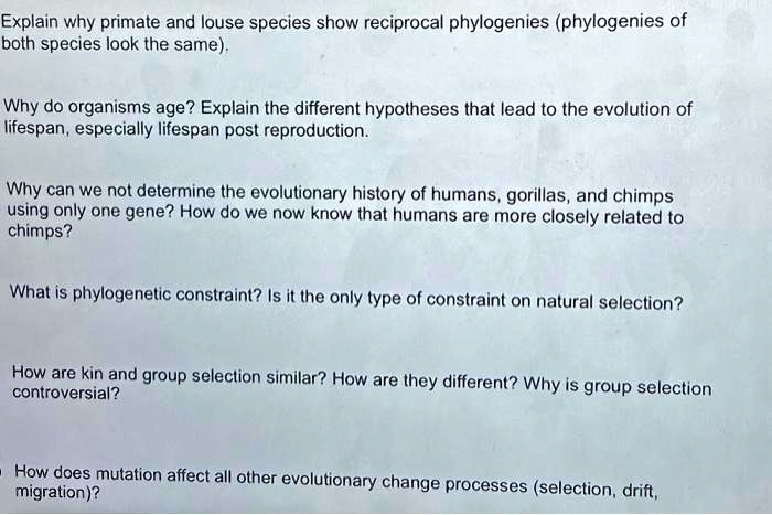 SOLVED: Explain why primate and louse species show reciprocal