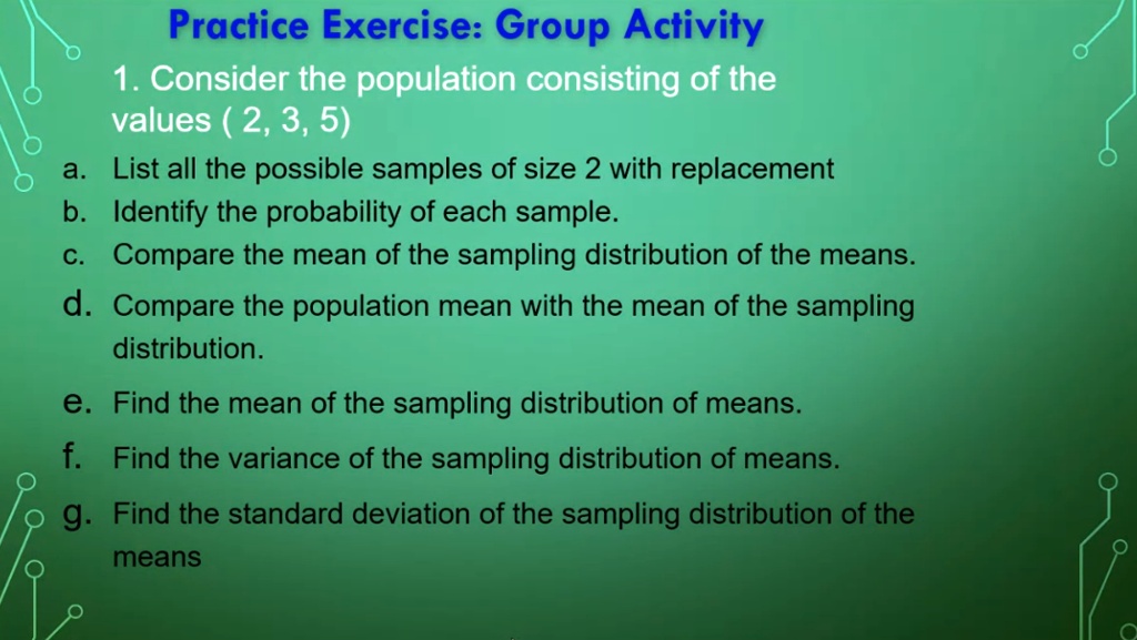 practice exercise group activity 1 consider the population consisting ...