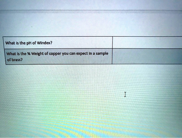 SOLVED What Is the pH of Windex? What Is the Weight of copper vou