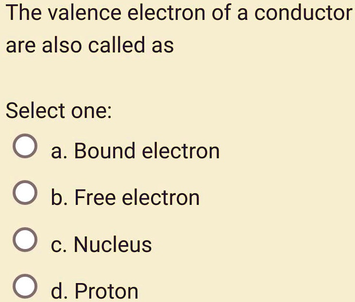 SOLVED The valence electrons of a conductor are also called as a