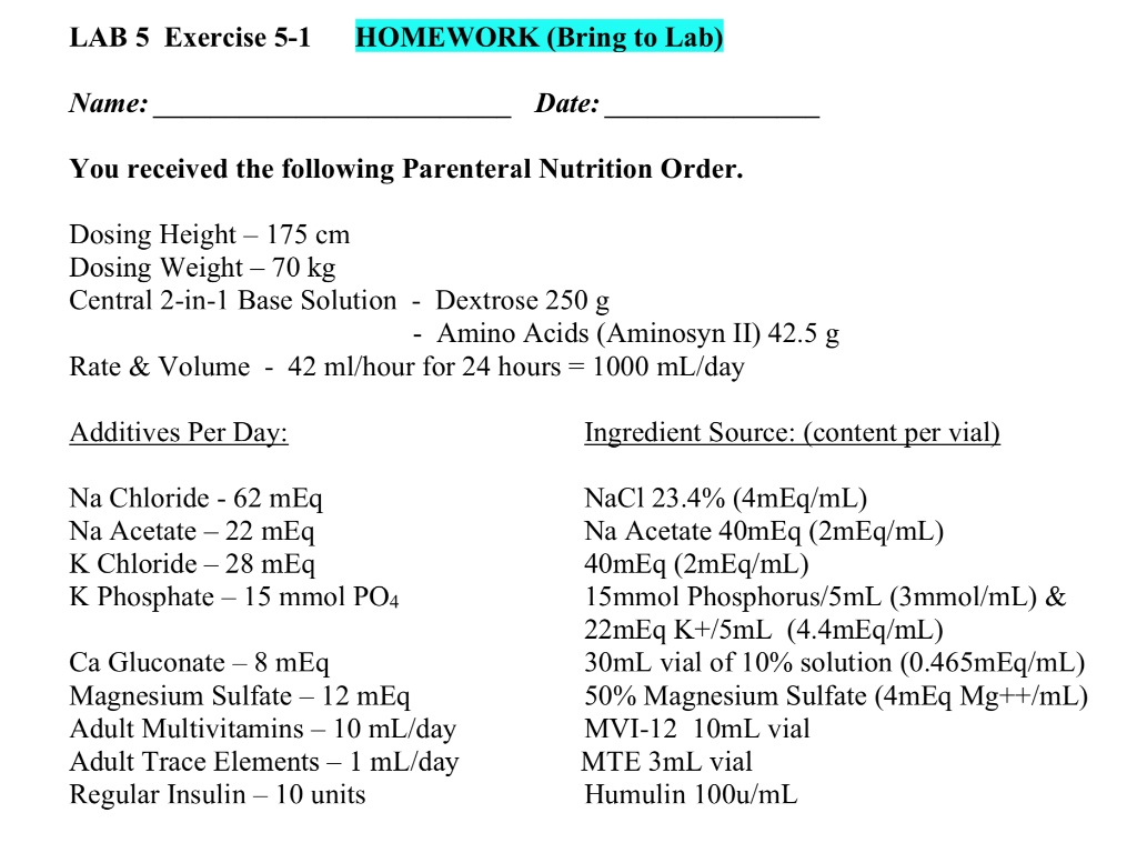 SOLVED LAB 5 Exercise 51 HOMEWORK (Bring to Lab) Name Date You