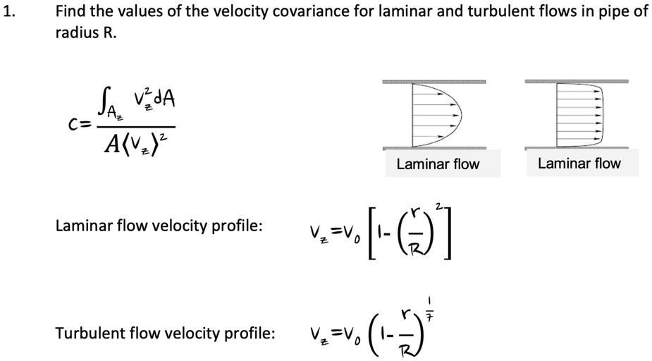 Solved Find The Values Of The Velocity Covariance For Laminar And