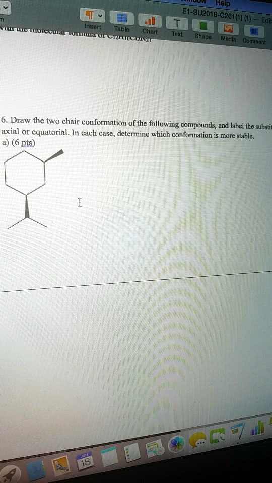 SOLVED ' Draw the two chair conformation of the following compounds