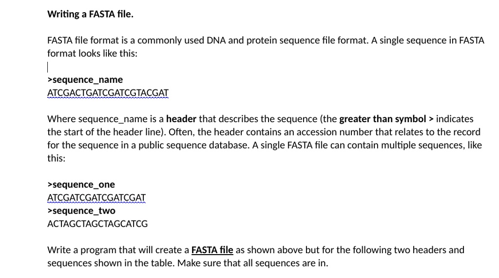 fasta file format protein