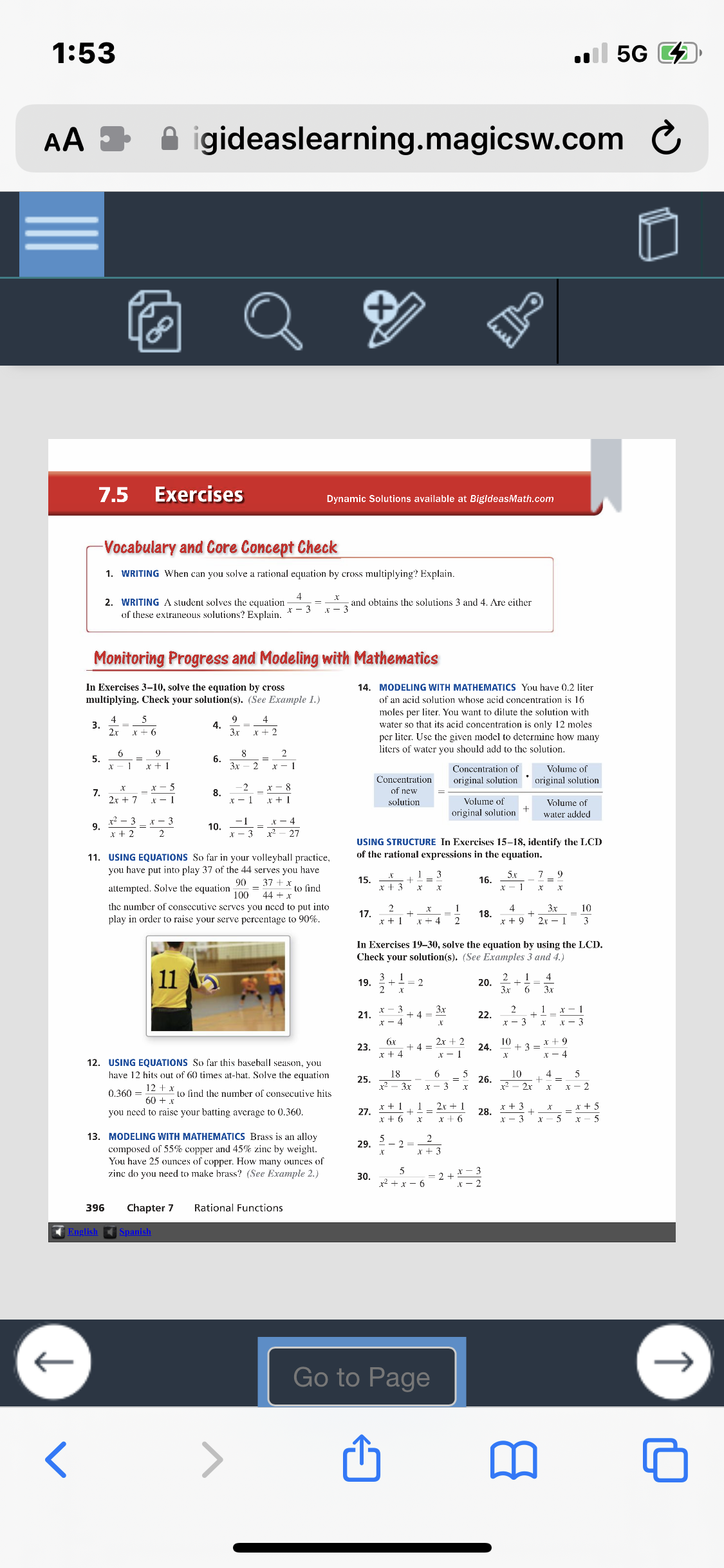 SOLVED 1 53 A A Igideaslearning magicsw C 7 5 Exercises Dynamic 