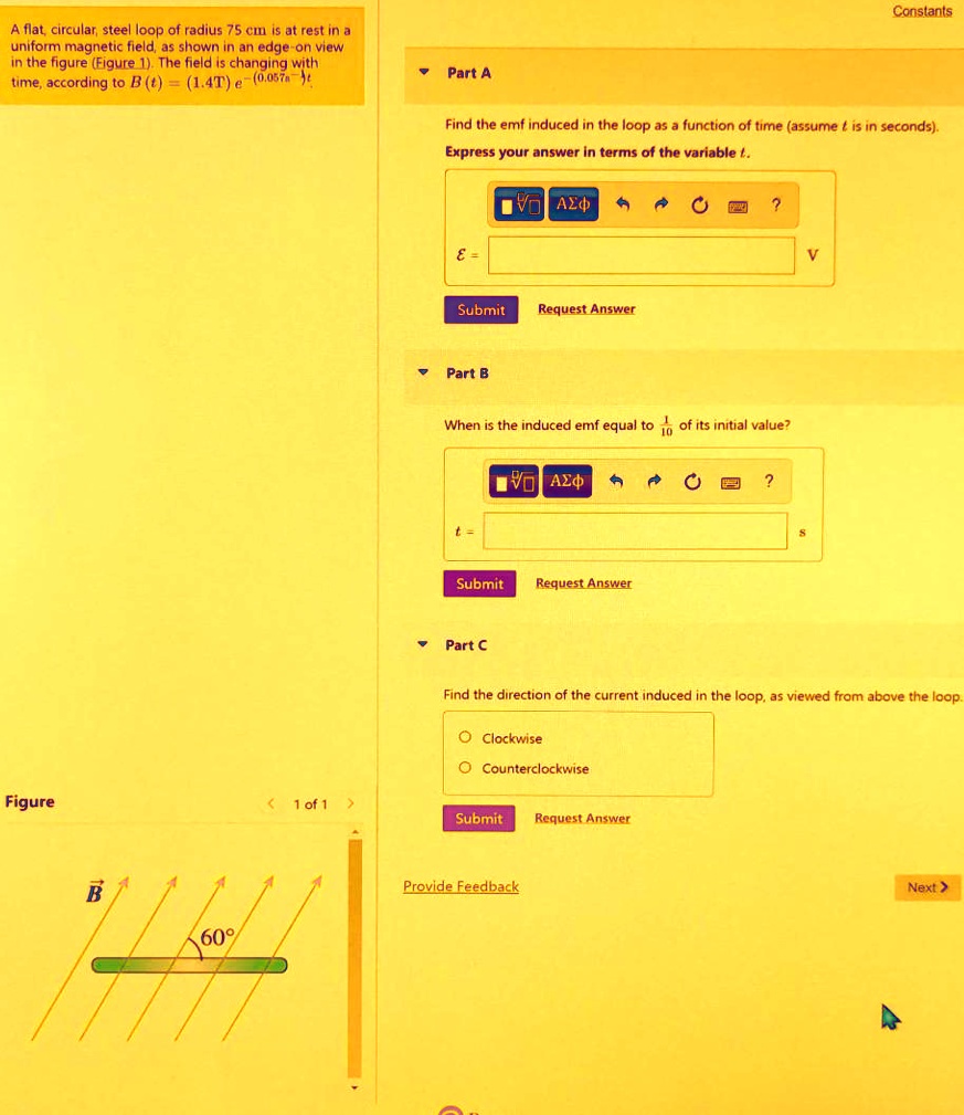 SOLVED Constanls Flat Circular Steel Loop Of Radius 75 C At Rest In solved-constanls-flat-circular-steel-loop-of-radius-75-c-at-rest-in