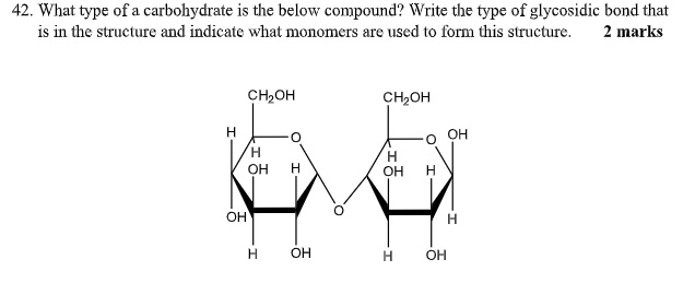 SOLVED: What type of a carbohydrate is the below compound? Write the ...