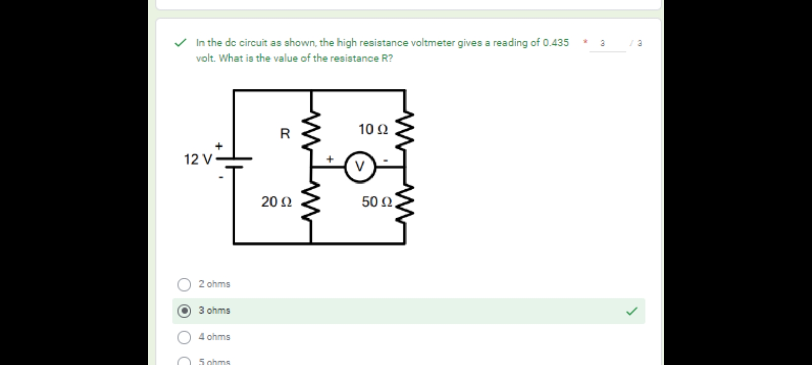 SOLVED In the dc circuit as shown, the high resistance voltmeter gives