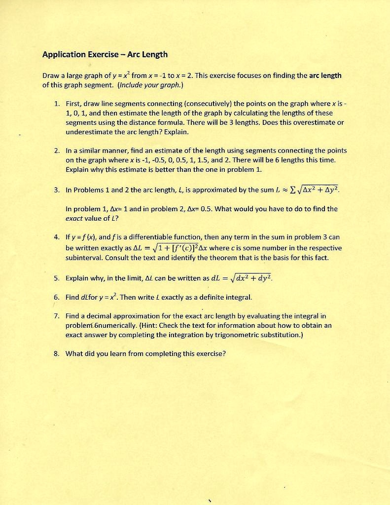 solved-application-exercise-arc-length-draw-large-graph-of-ysx-from-x